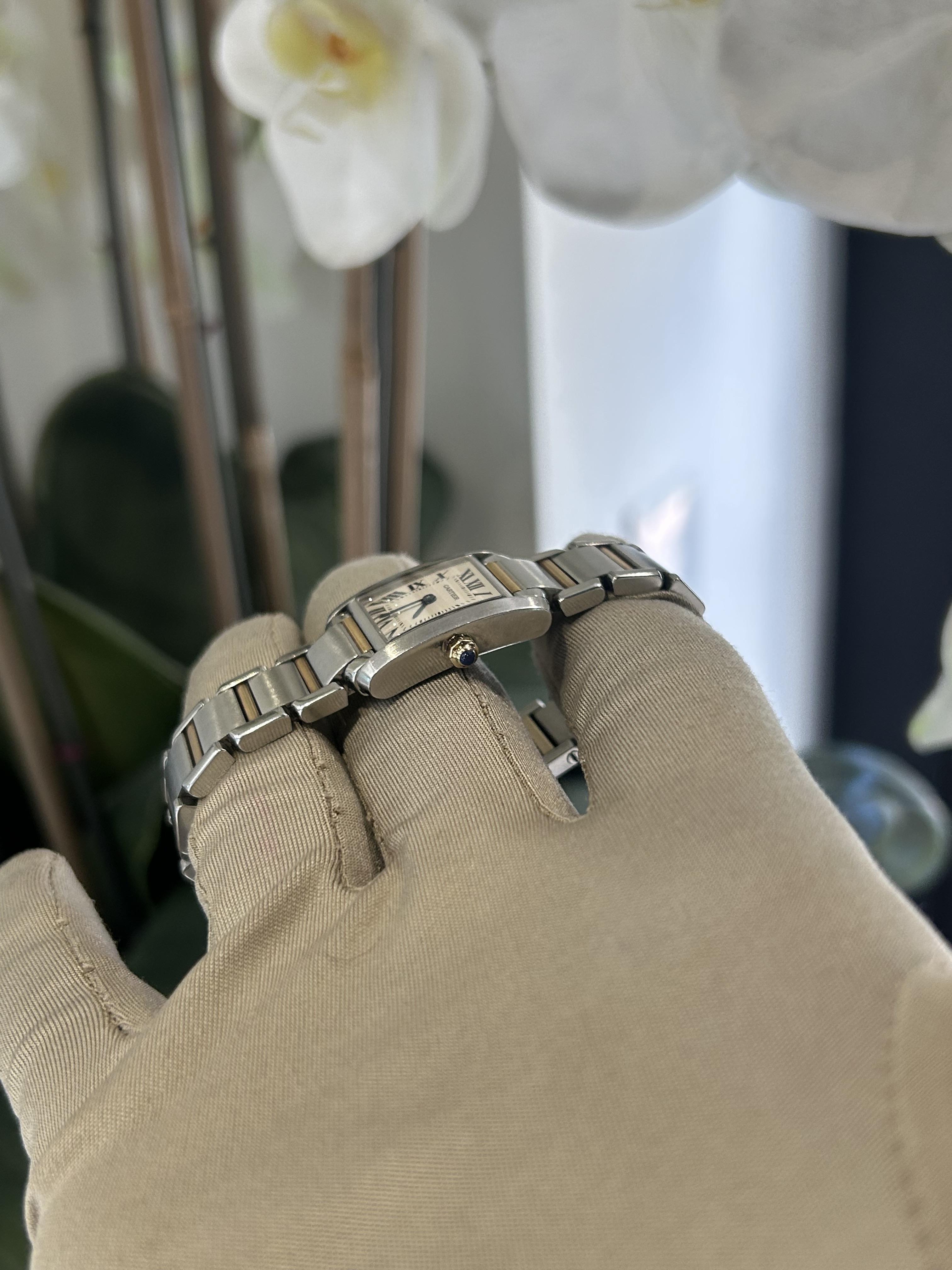 Cartier Tank Francaise Piccolo Bicolore W51007Q4 in vendita 4