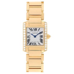 Cartier Tank Francaise Small Yellow Gold Diamond Ladies Watch WE1001R8