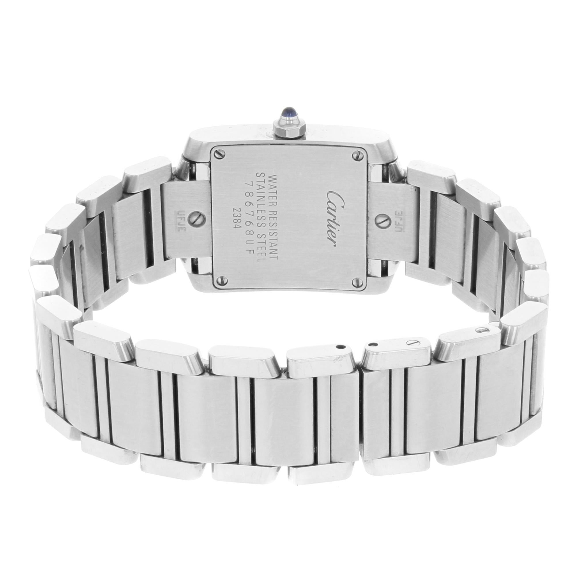 Women's Cartier Tank Francaise Square Silver Dial Steel Quartz Ladies Watch W51008Q3