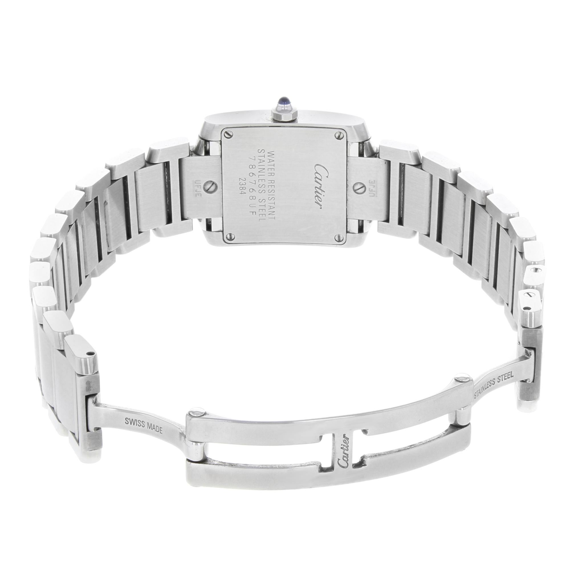 Cartier Tank Francaise Square Silver Dial Steel Quartz Ladies Watch W51008Q3 2