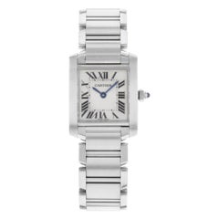Cartier Tank Francaise Square Silver Dial Steel Quartz Ladies Watch W51008Q3