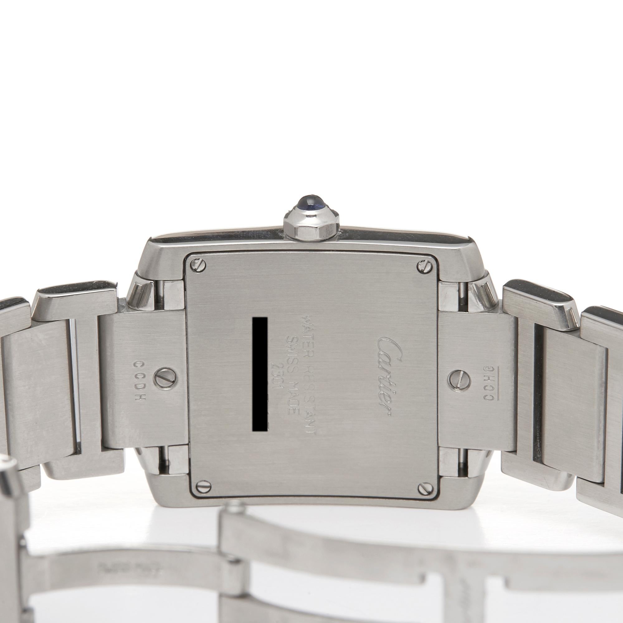 Cartier Tank Francaise Stainless Steel 2301 Wristwatch In Excellent Condition In Bishops Stortford, Hertfordshire