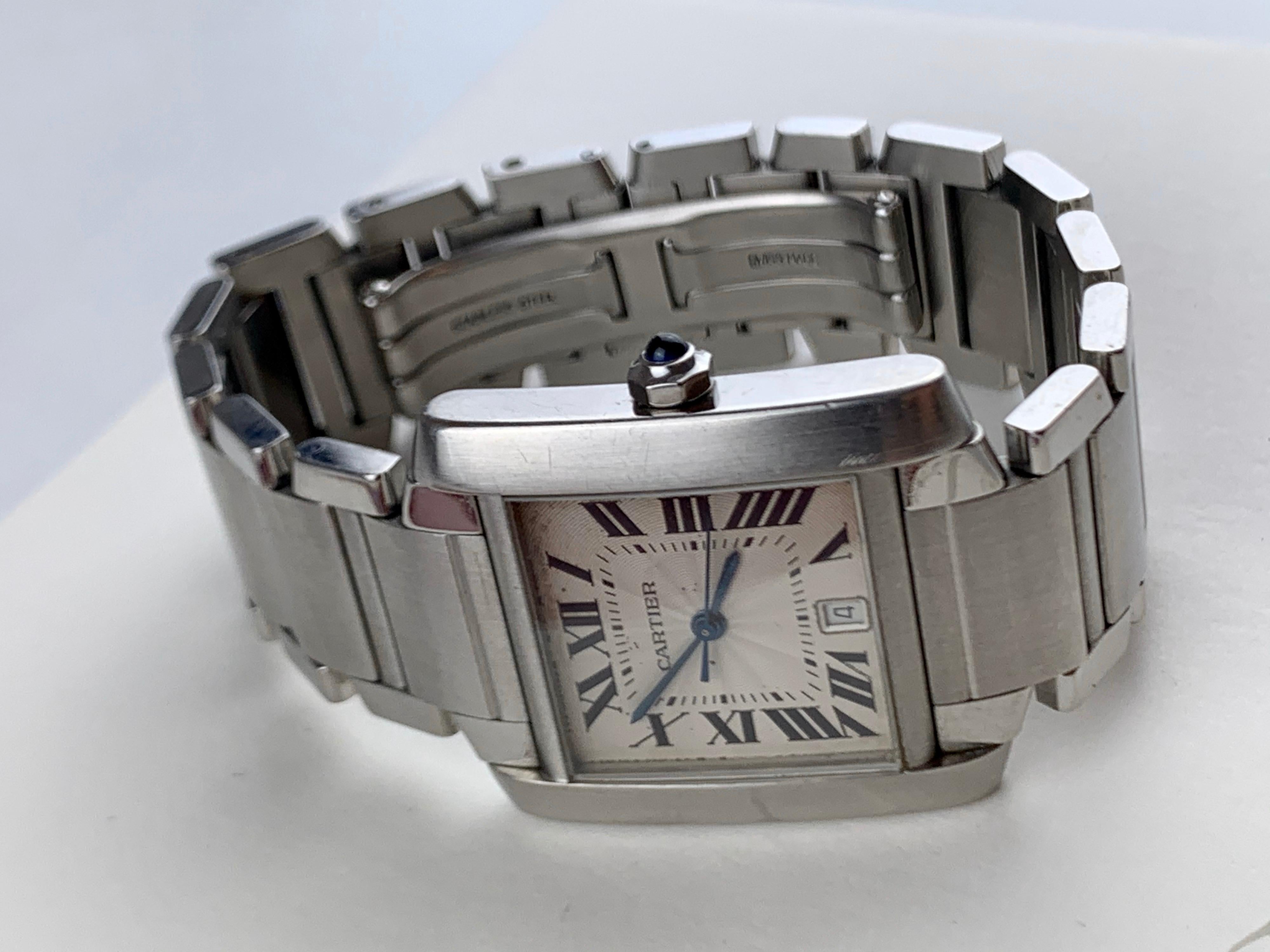 Cartier Tank Francaise Stainless Steel 2302 Watch 5