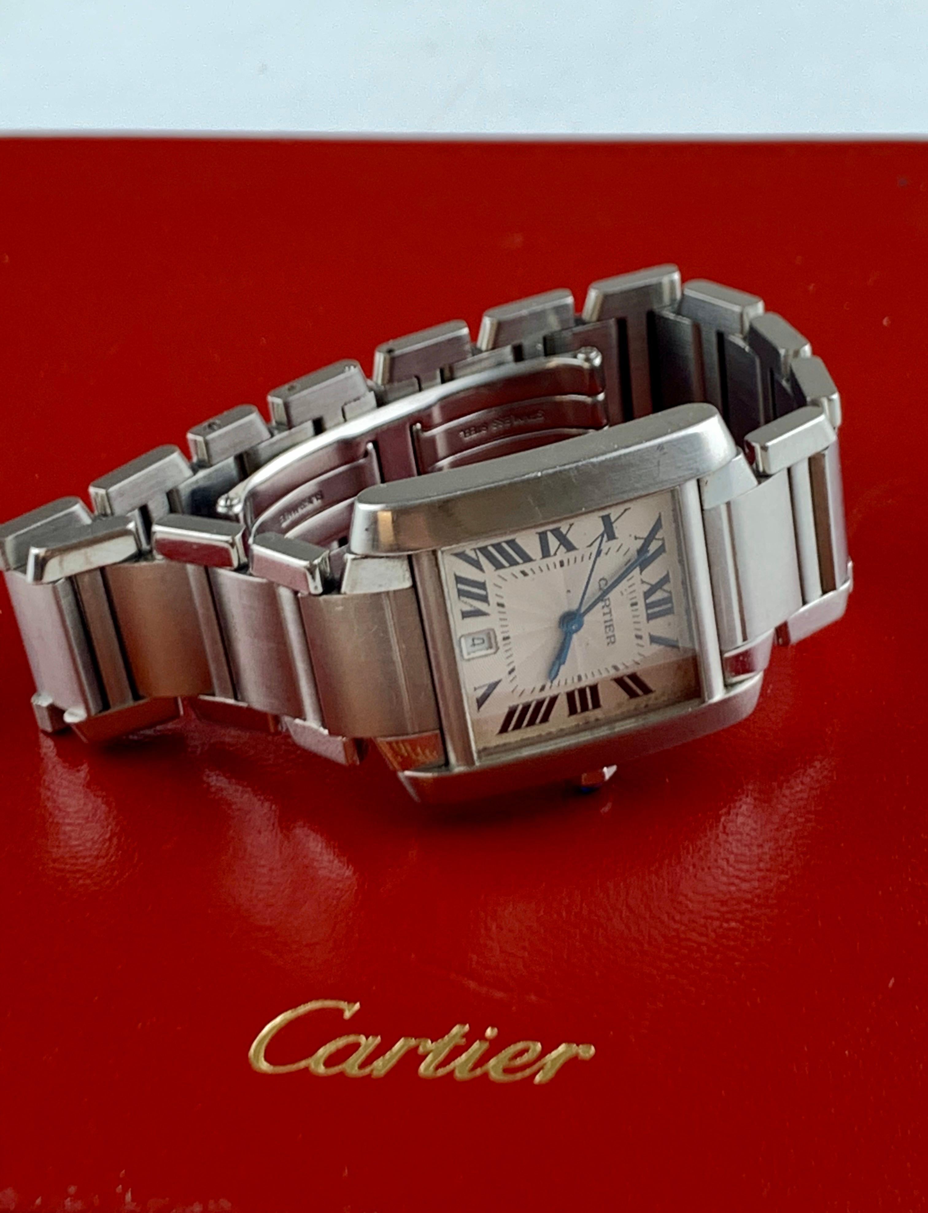 Cartier Tank Francaise Uhr aus Edelstahl 2302 12