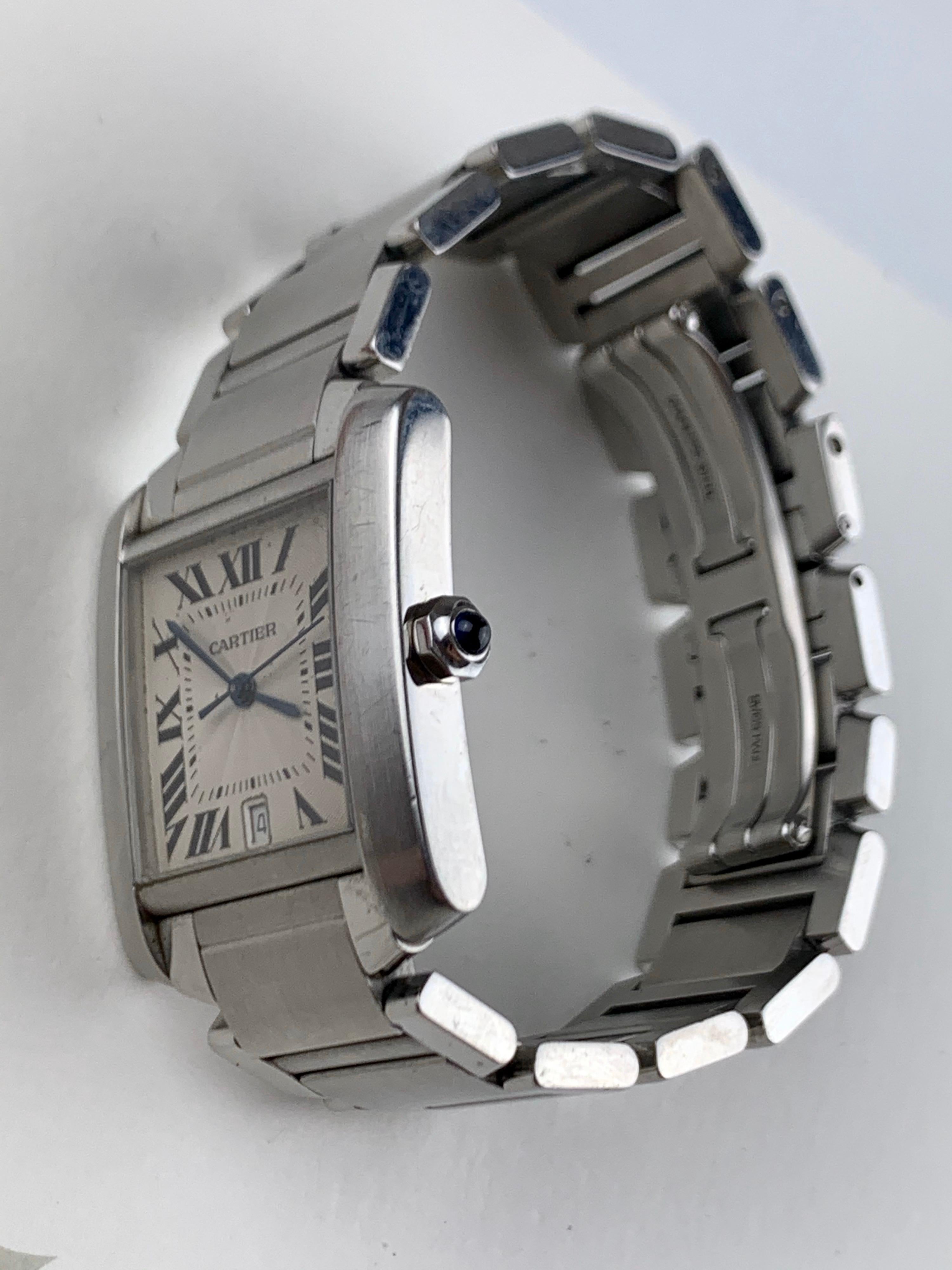 Cartier Tank Francaise Stainless Steel 2302 Watch 10
