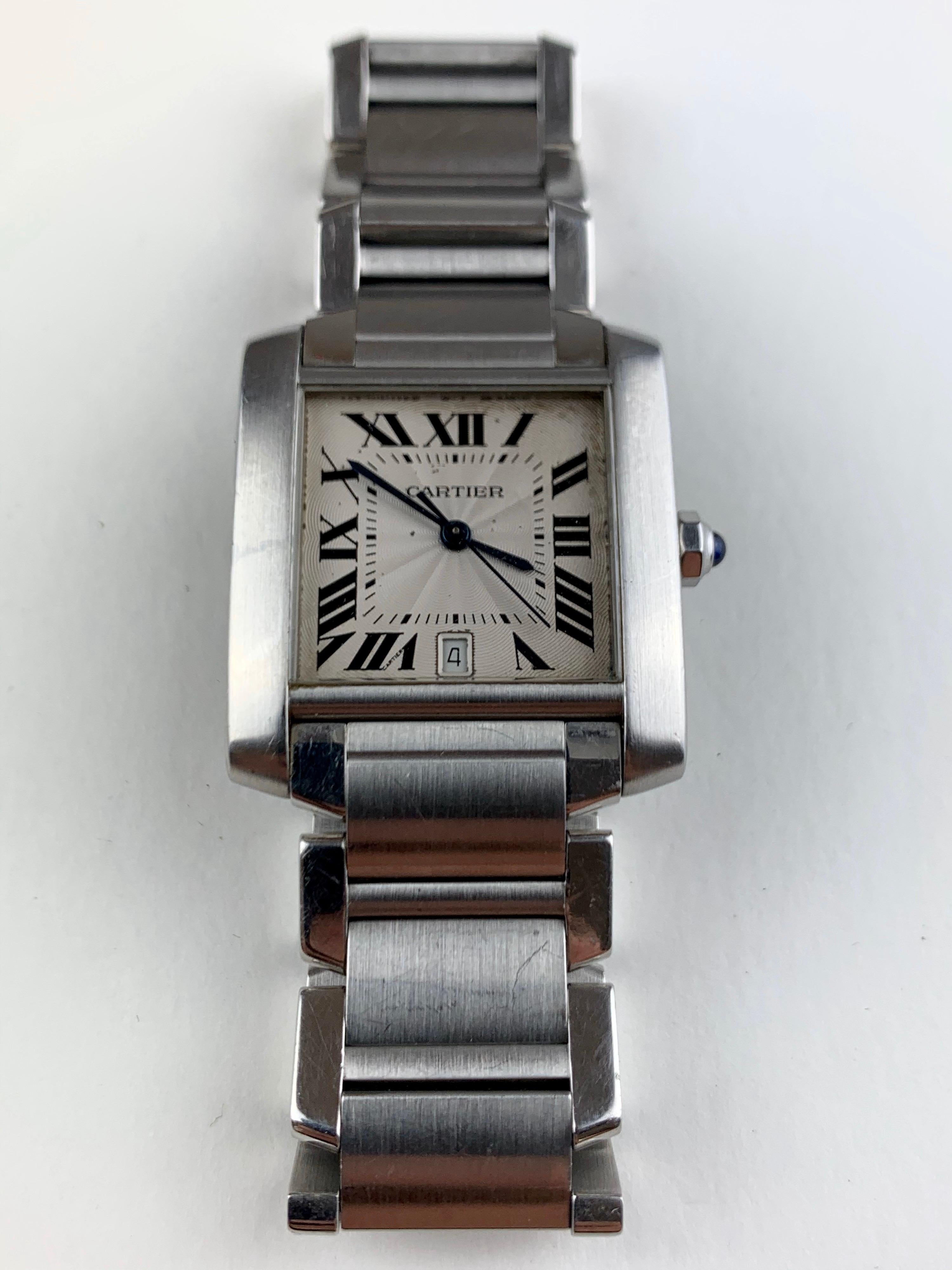 Cartier Tank Francaise Uhr aus Edelstahl 2302 (Art déco)