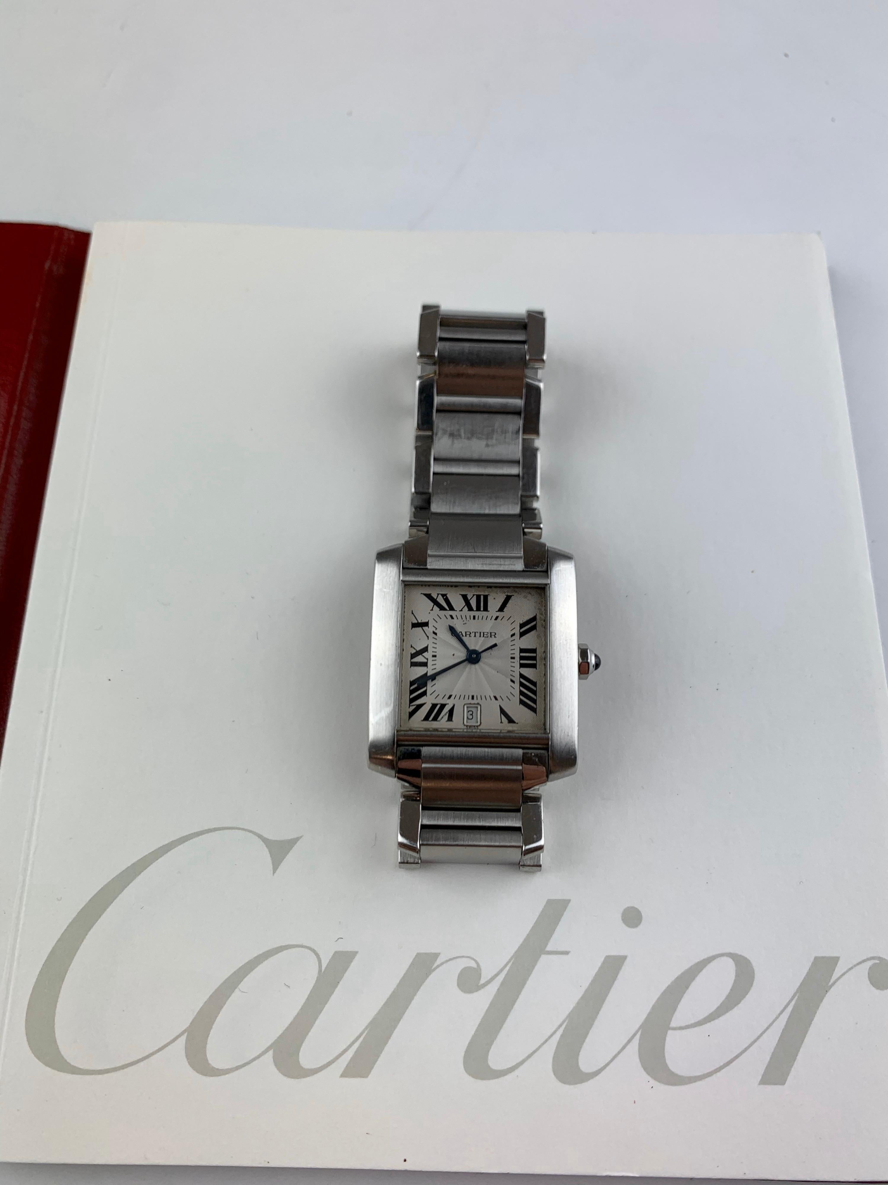 Art Deco Cartier Tank Francaise Stainless Steel 2302 Watch