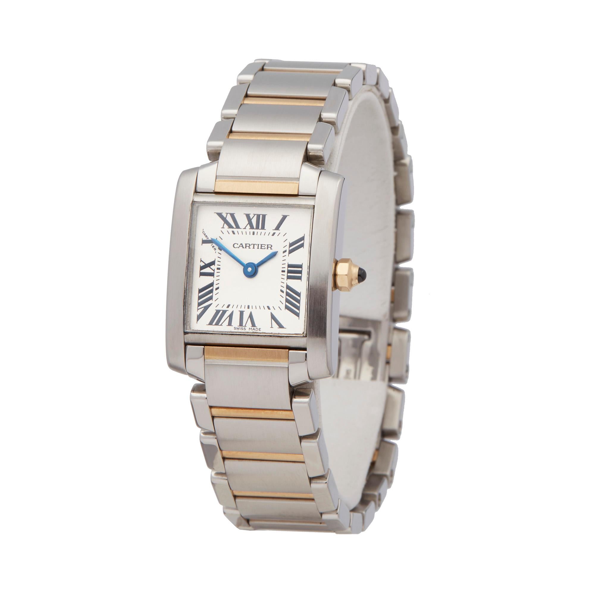Reference: W5720
Manufacturer: Cartier
Model: Tank Francaise
Model Reference: 2384
Age: Circa 2000's
Gender: Women's
Box and Papers: Presentation Box
Dial: White Roman
Glass: Sapphire Crystal
Movement: Quartz
Water Resistance: To Manufacturers