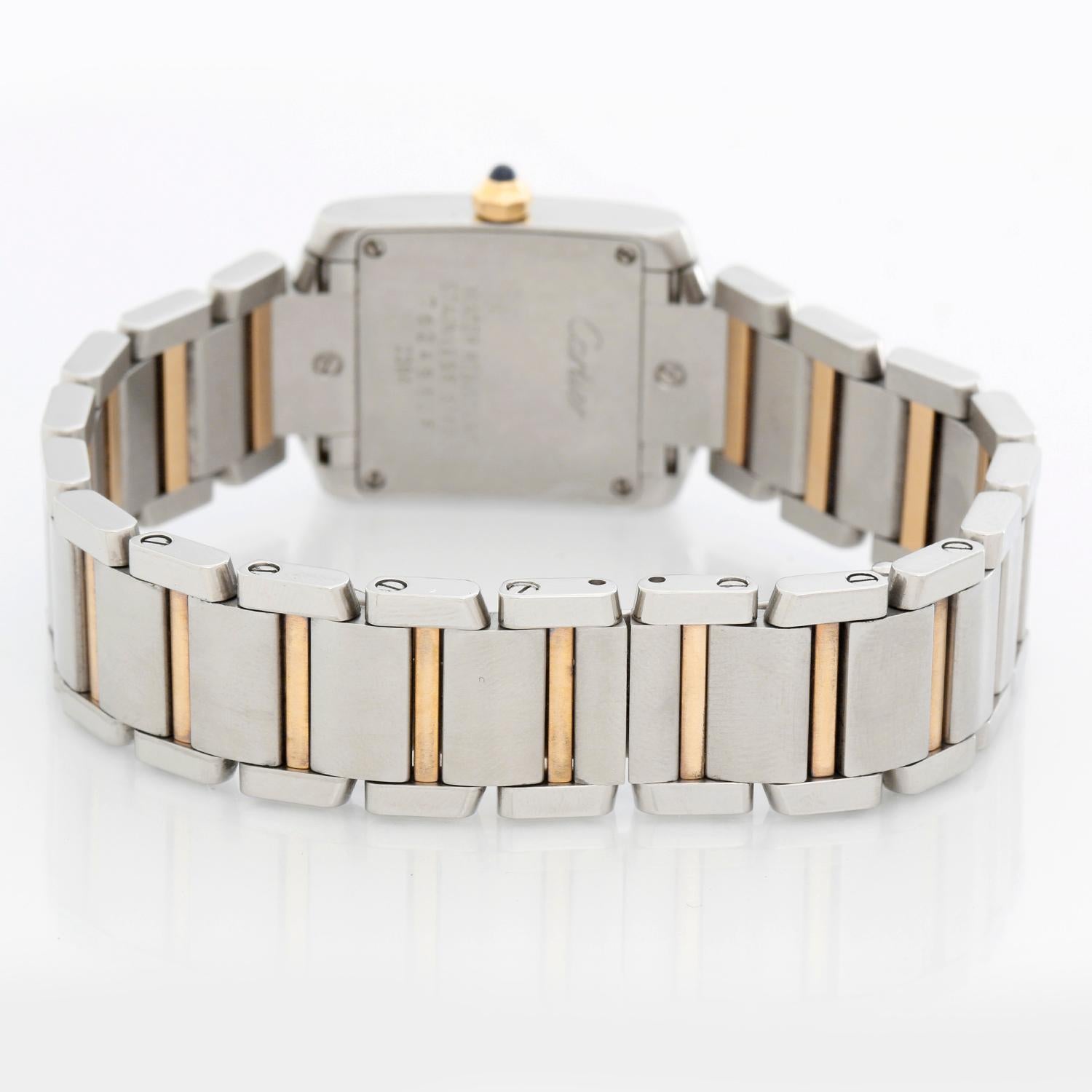 Cartier Tank Francaise Stainless Steel and Yellow Gold Ladies Watch W51008Q3 In Excellent Condition In Dallas, TX
