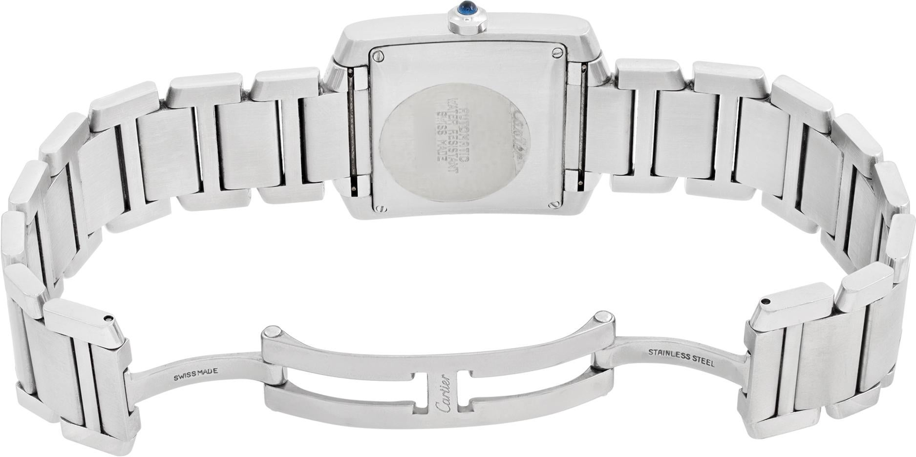 Men's Cartier Tank Française Stainless Steel Automatic Wristwatch Ref W51002Q3 For Sale
