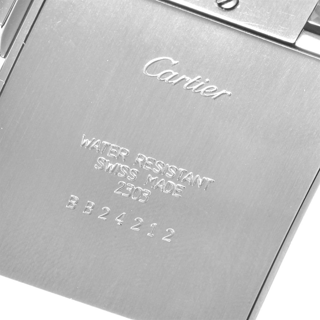 Cartier Tank Francaise Stainless Steel Chronoflex Men's Watch W51001Q3 For Sale 3