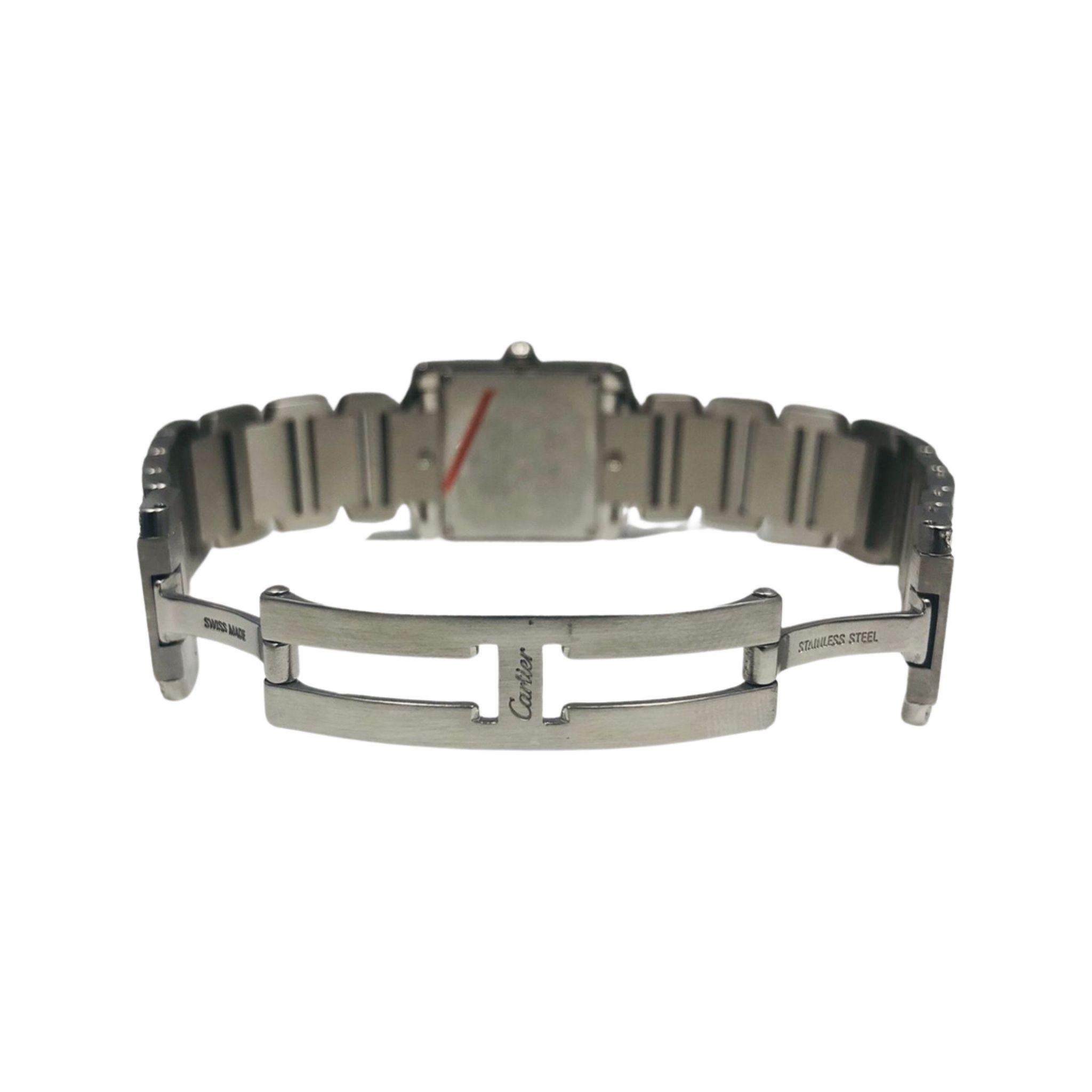 Cartier Tank Francaise Edelstahl-Diamantgehäuse/Armband aus Edelstahl Ref. 2465 für Damen oder Herren im Angebot