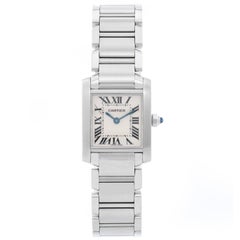 Cartier Ladies Stainless Steel Tank Francaise Quartz Wristwatch