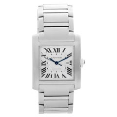 Cartier Tank Francaise Stainless Steel Men's Large Watch. Current Production Mod