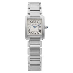 Vintage Cartier Tank Francaise Stainless Steel Silver Dial Quartz Ladies Watch W51008Q3