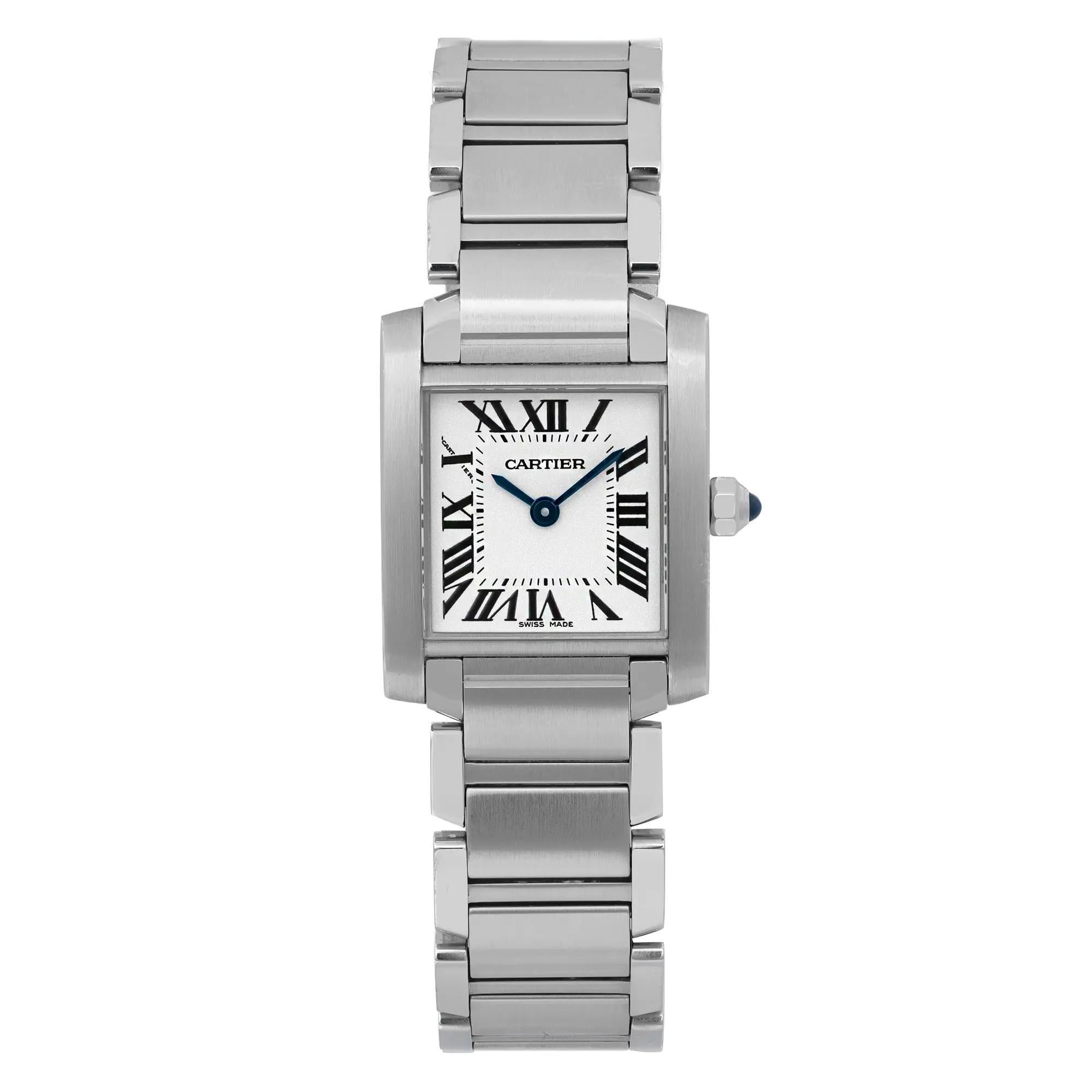 Cartier Tank Francaise Stainless Steel Silver Dial Quartz Ladies Watch W51008Q3
