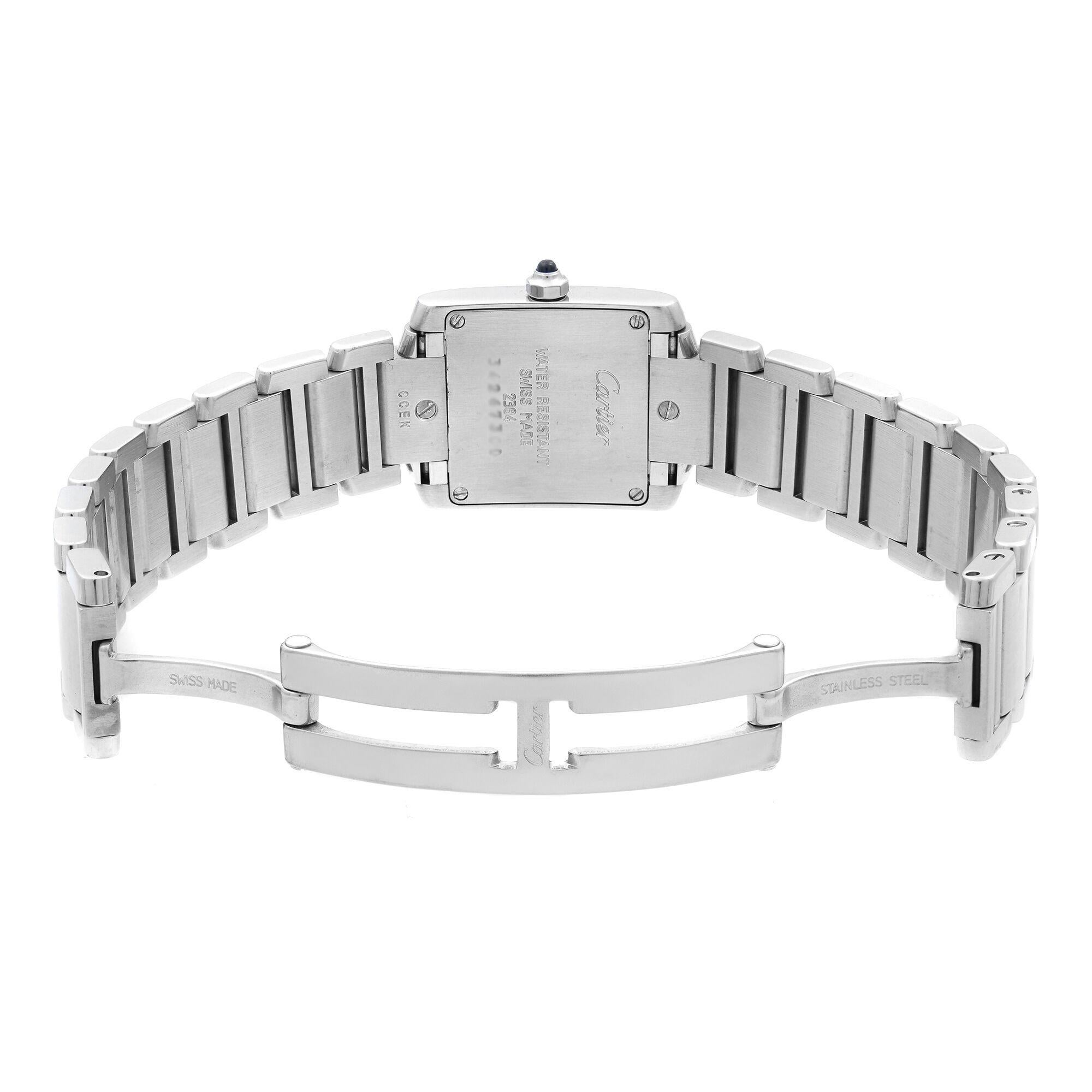 Cartier Tank Francaise Stainless Steel White Roman Dial Ladies Watch W51008Q3 2