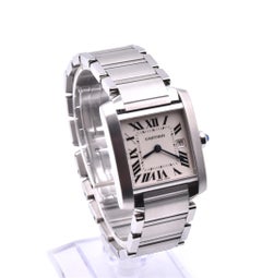 Cartier Tank Francaise Stainless Steel Wristwatch Ref 2465