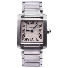 Cartier Tank Francaise Stainless Steel Wristwatch Ref 2465