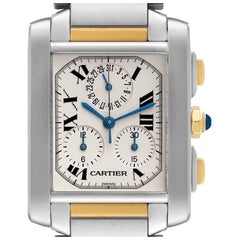 Cartier Tank Francaise Steel 18K Yellow Gold Chronograph Watch W51004Q4