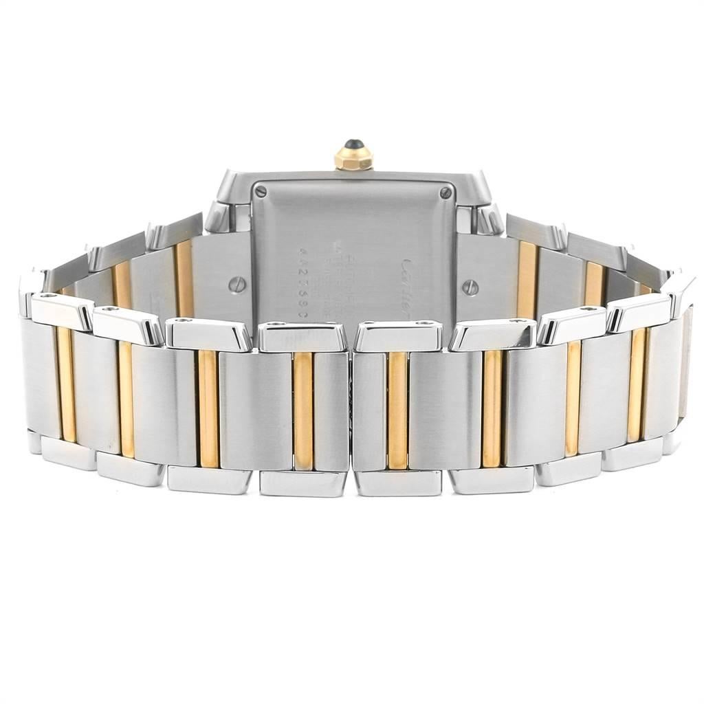 Cartier Tank Francaise Steel 18 Karat Yellow Gold Men's Watch W51005Q4 For Sale 4