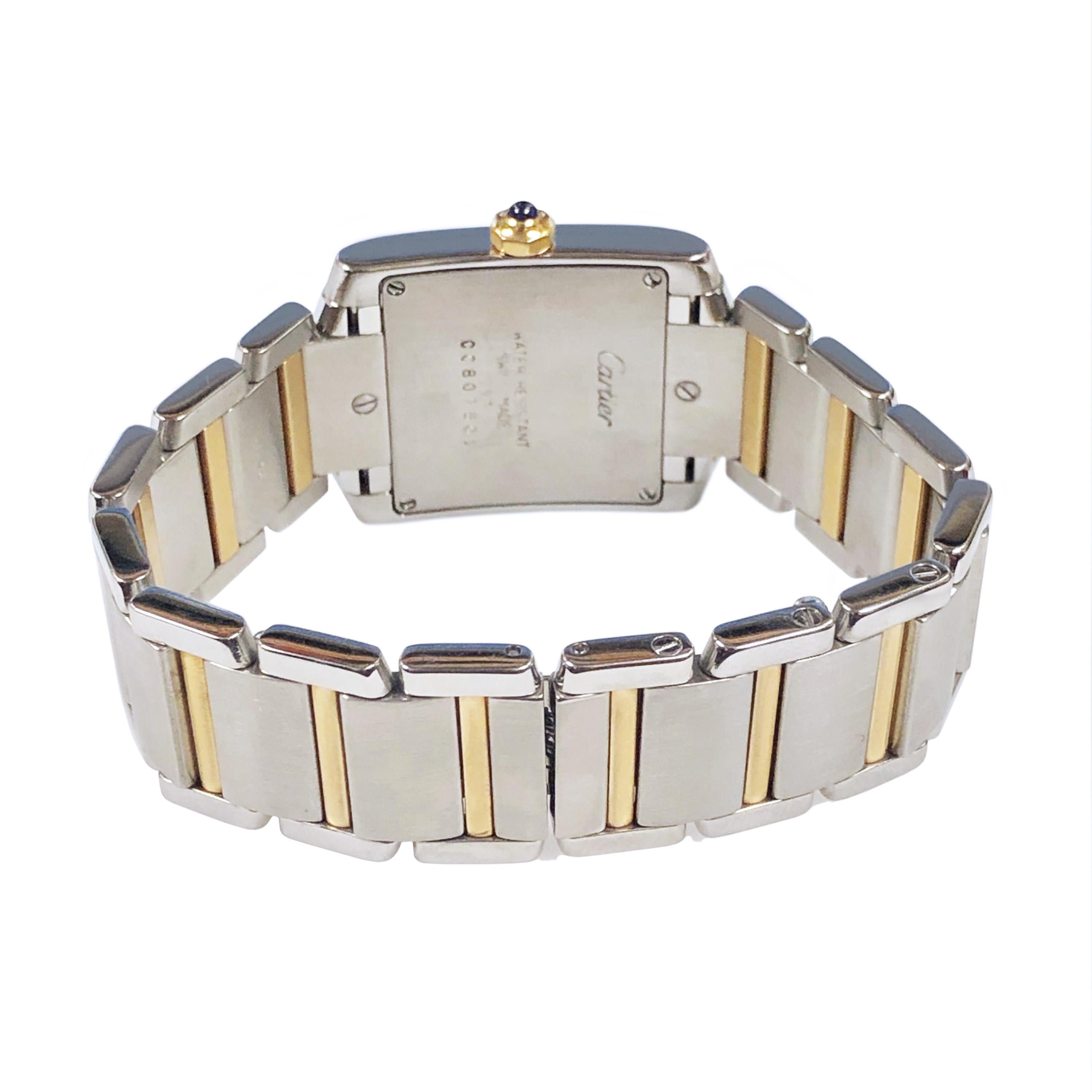 Cartier Tank Francaise Steel and Yellow Gold Mid Size Quartz Wristwatch 1
