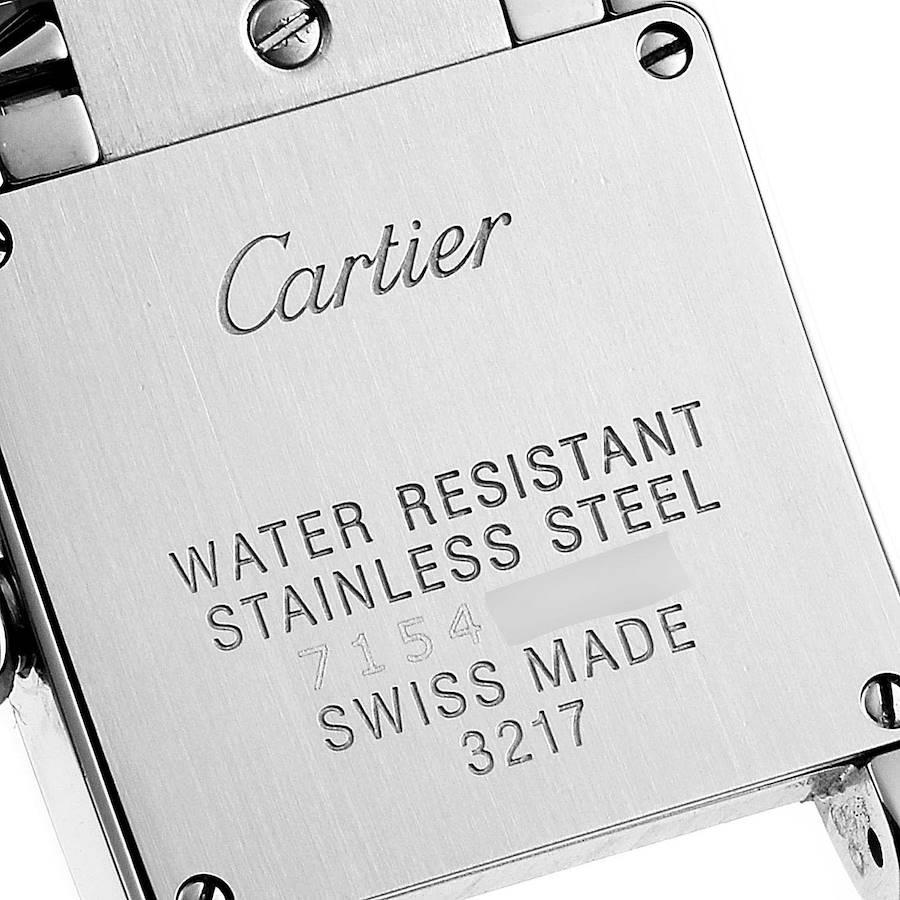 Cartier Tank Francaise Steel Diamond Ladies Watch W4TA0008 Box Card For Sale 2