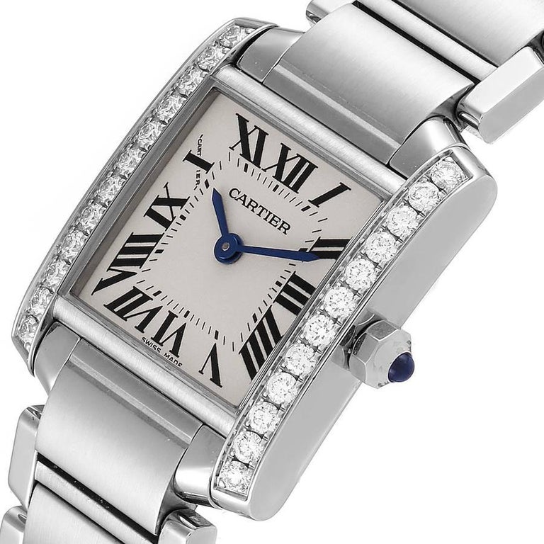 Cartier Tank Francaise Steel Diamond Ladies Watch W4TA0008 1