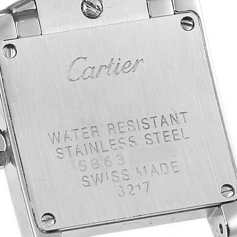 Cartier Tank Francaise Steel Diamond Ladies Watch W4TA0008 2