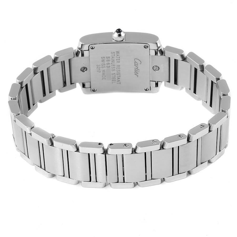 Cartier Tank Francaise Steel Diamond Ladies Watch W4TA0008 2