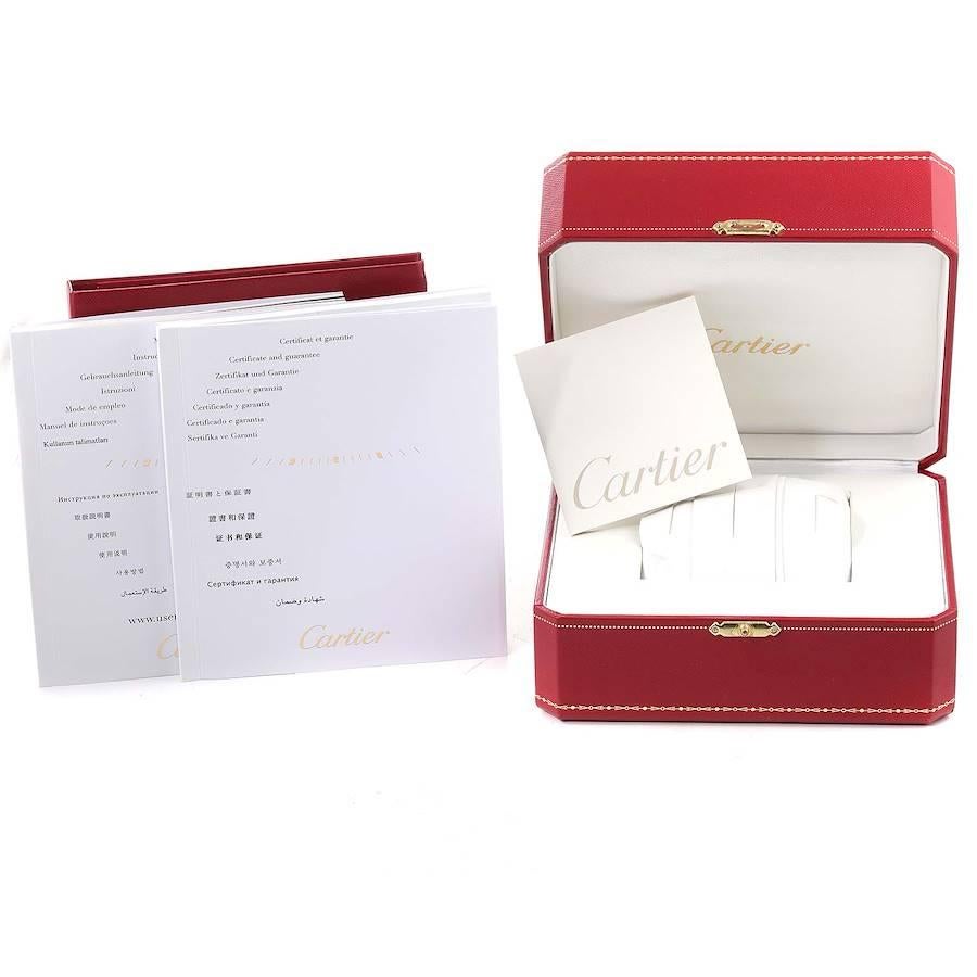 Cartier Tank Francaise Steel Diamond Small Ladies Watch WE110006 Box Card For Sale 3