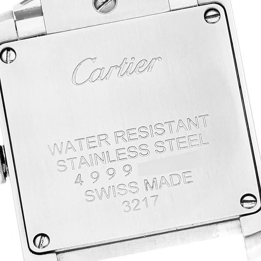 Cartier: WE110006 Box-Karte Tank Francaise Damenuhr aus Stahl mit Diamanten im Angebot 3