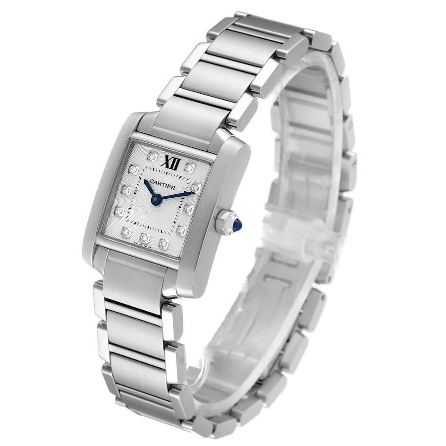 Cartier, petite montre Tank Francaise en acier et diamants, pour femmes WE110006 Pour femmes en vente