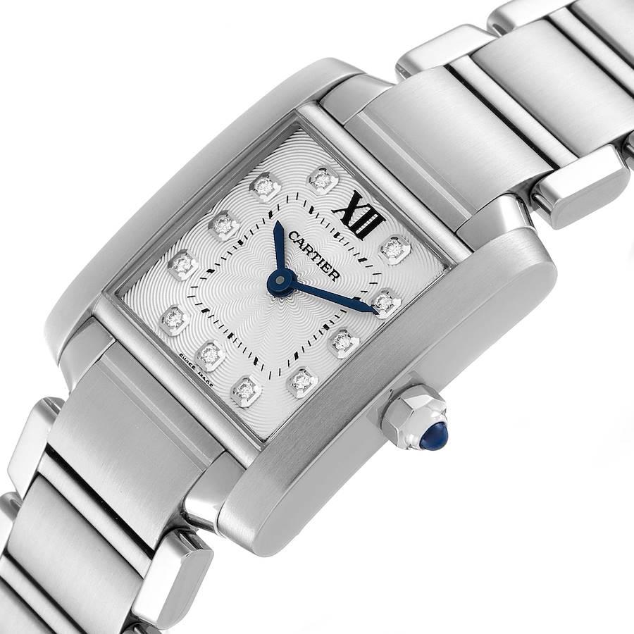Cartier, petite montre Tank Francaise en acier et diamants, pour femmes WE110006 en vente 1