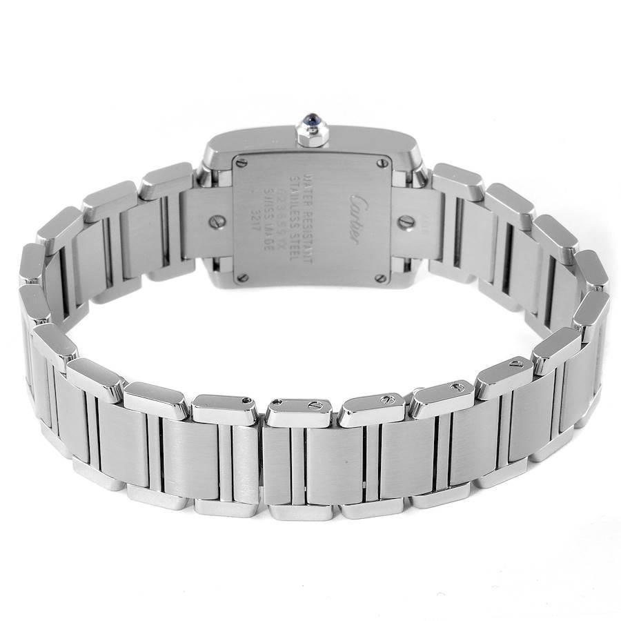 Cartier, petite montre Tank Francaise en acier et diamants, pour femmes WE110006 en vente 3