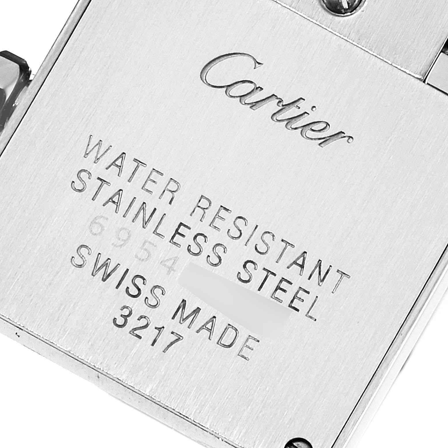 Cartier Tank Francaise Kleine Damenuhr aus Stahl mit Diamanten WE110006 im Angebot 4