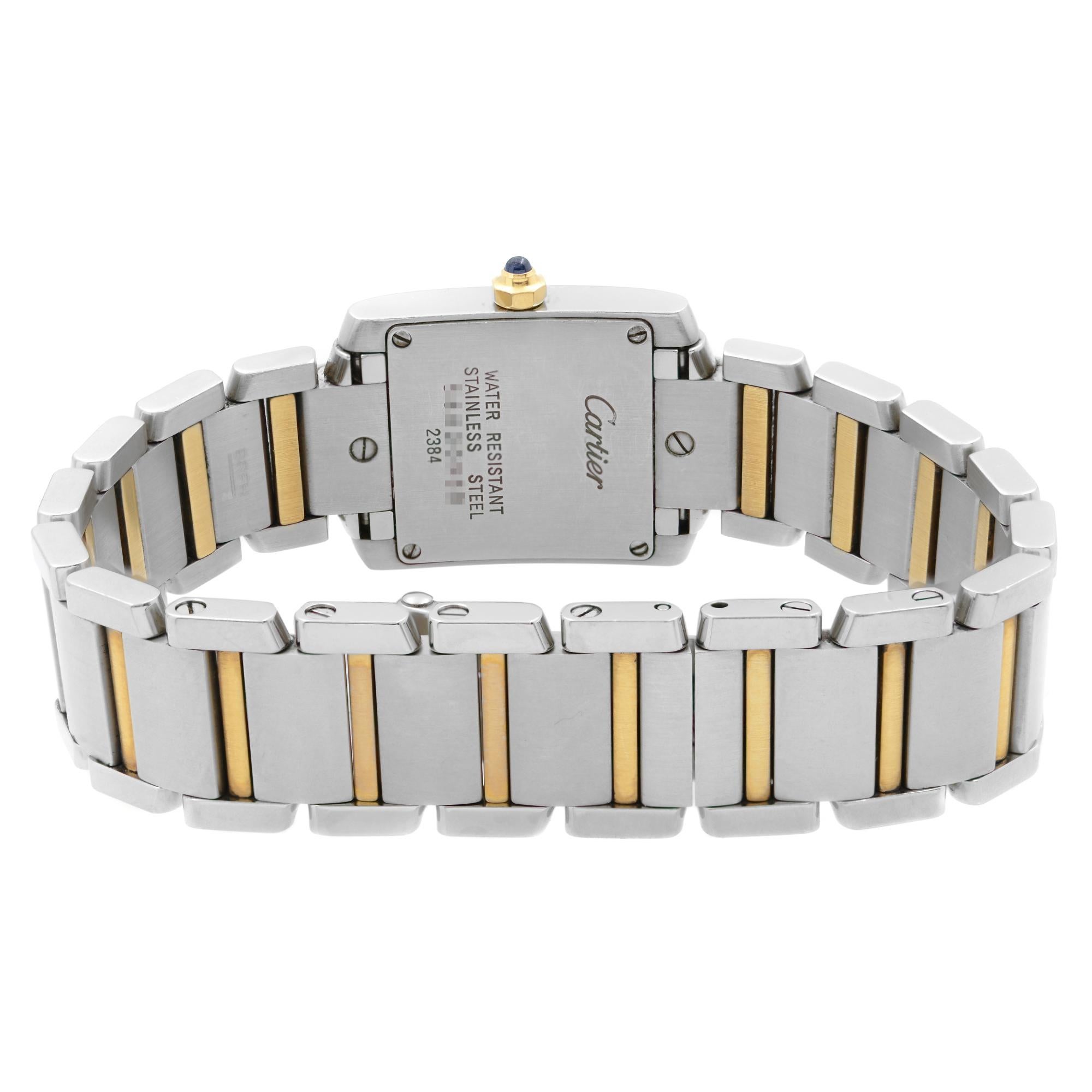 Cartier Tank Francaise Steel Gold White Roman Dial Ladies Quartz Watch W51007Q4 1