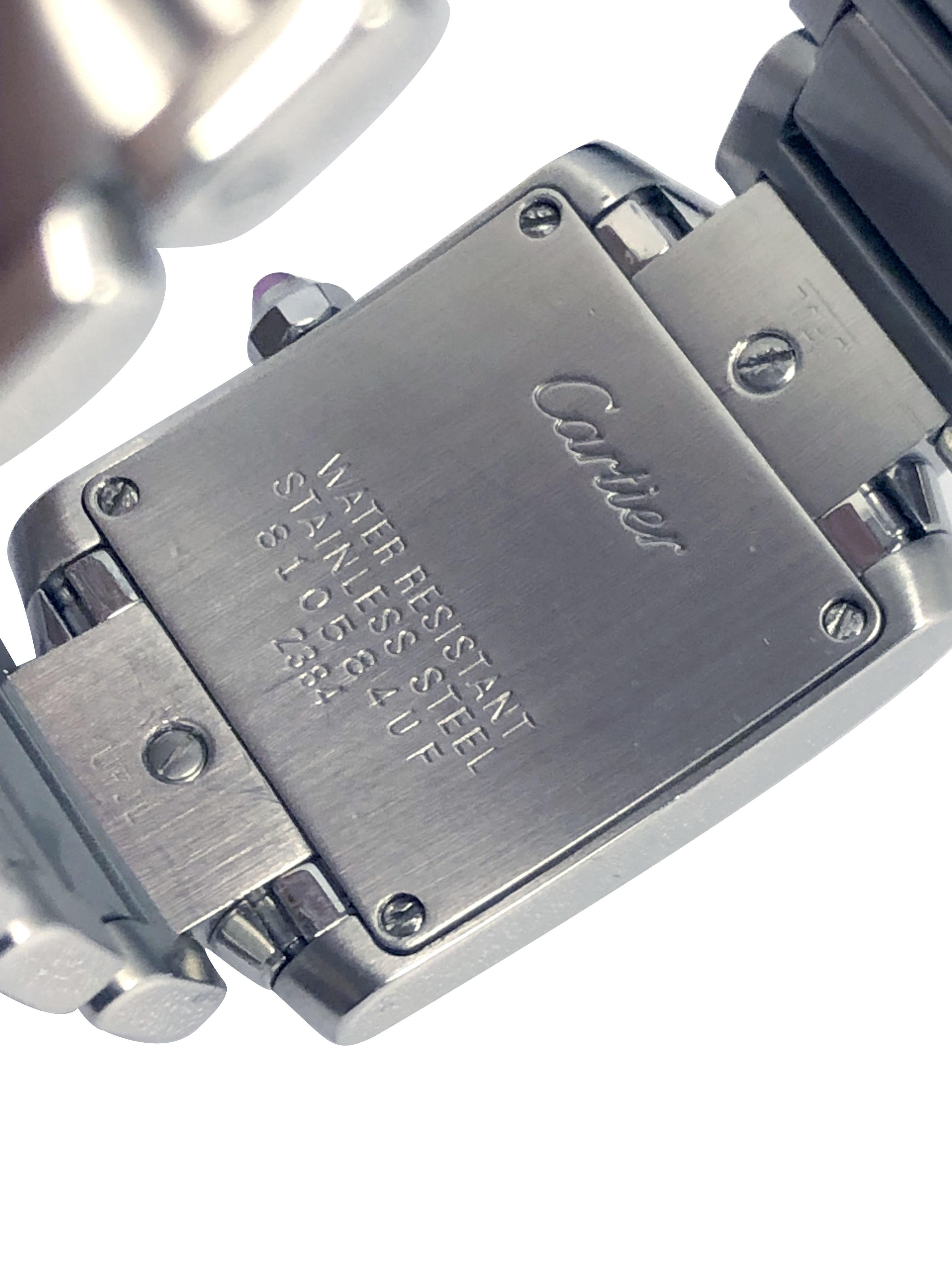 Reloj de pulsera Cartier Tank Francaise de acero para señora con esfera de perla rosa en Excelente estado para la venta en Chicago, IL