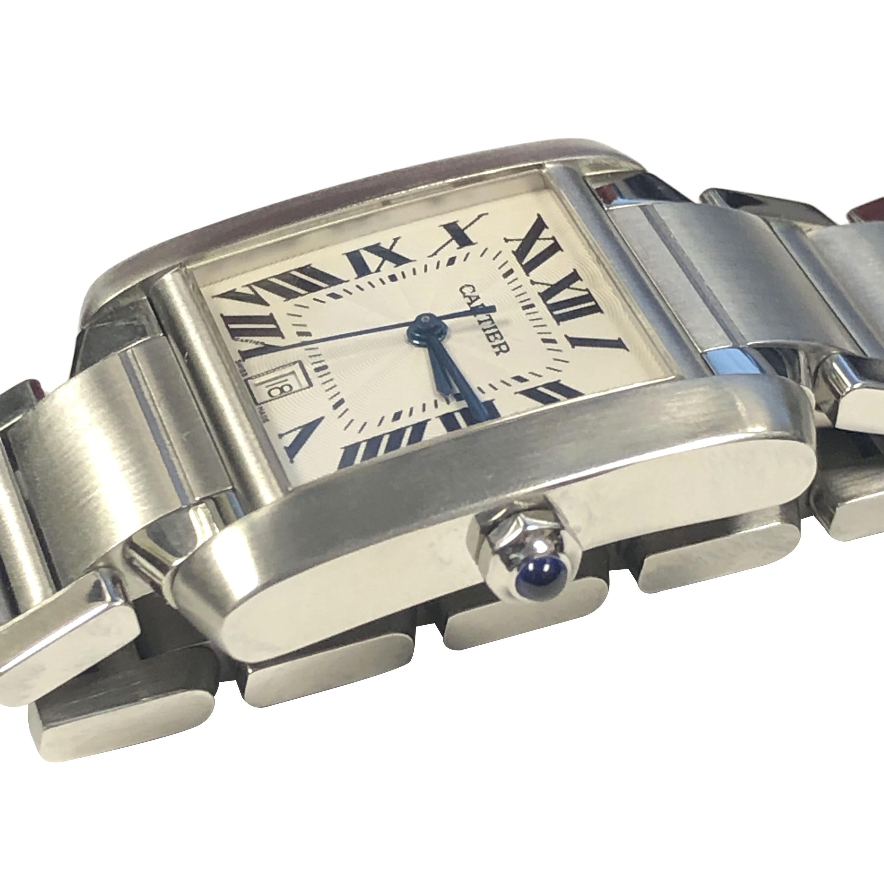 cartier tank francaise medium on wrist