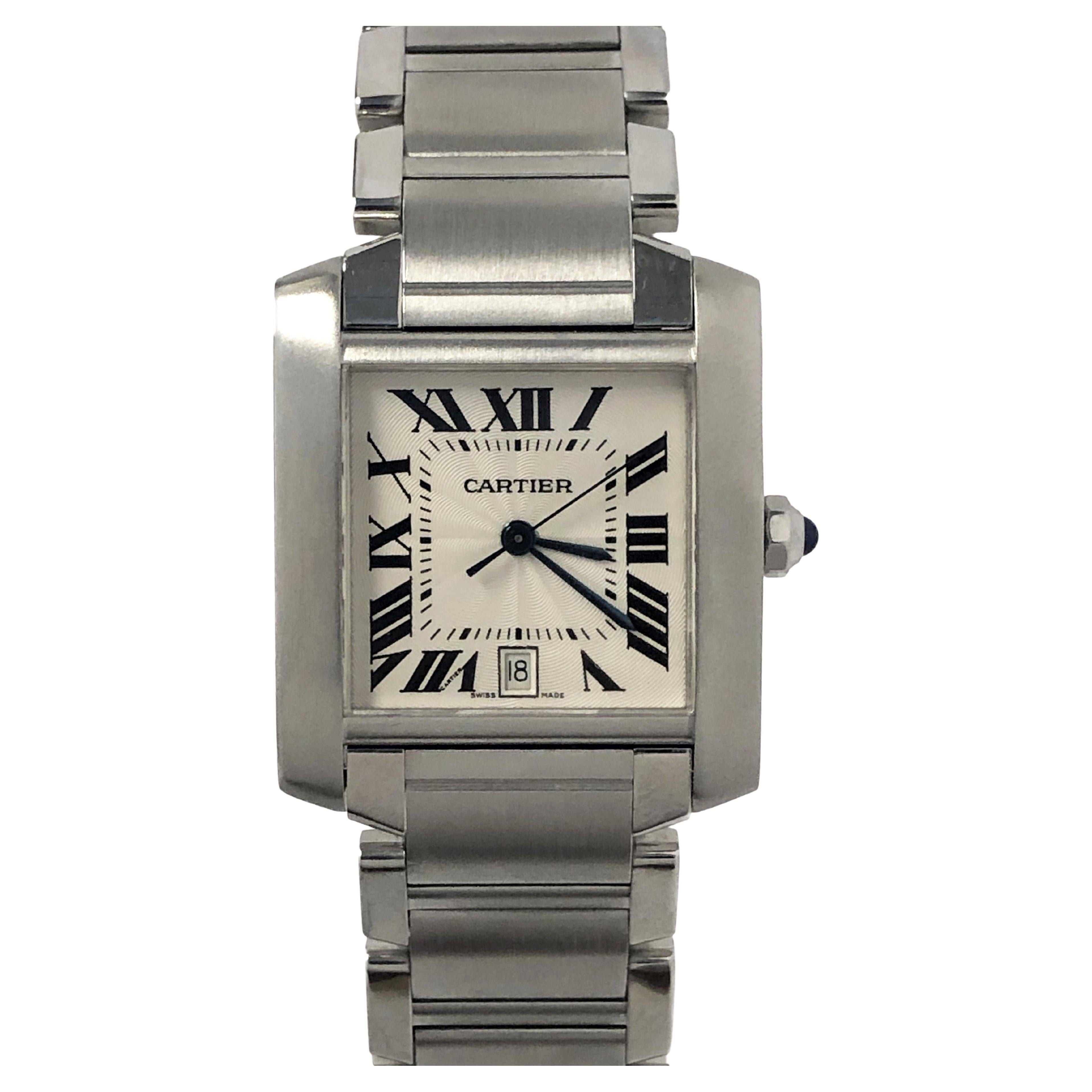 Cartier Tank Francaise Steel Mid Size Unisex Automatic Wrist Watch