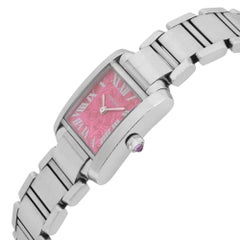 Cartier Tank Francaise Steel Raspberry Dial Quartz Ladies Watch W51030Q3