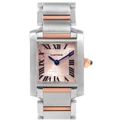 Cartier Tank Francaise Stahl Rose Gold 160. Jahrestag Uhr W51036Q4