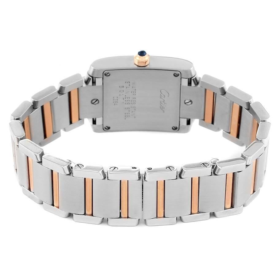 Cartier: Damenuhr W51027Q4, Tank Francaise, Stahl, Roségold, MOP-Zifferblatt im Angebot 4