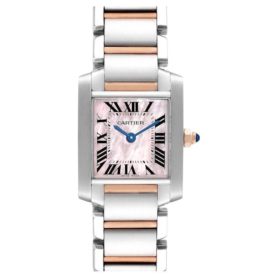 Cartier Tank Francaise Steel Rose Gold MOP Dial Ladies Watch W51027Q4