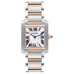 Cartier Tank Francaise Steel Rose Gold MOP Ladies Watch W51027Q4