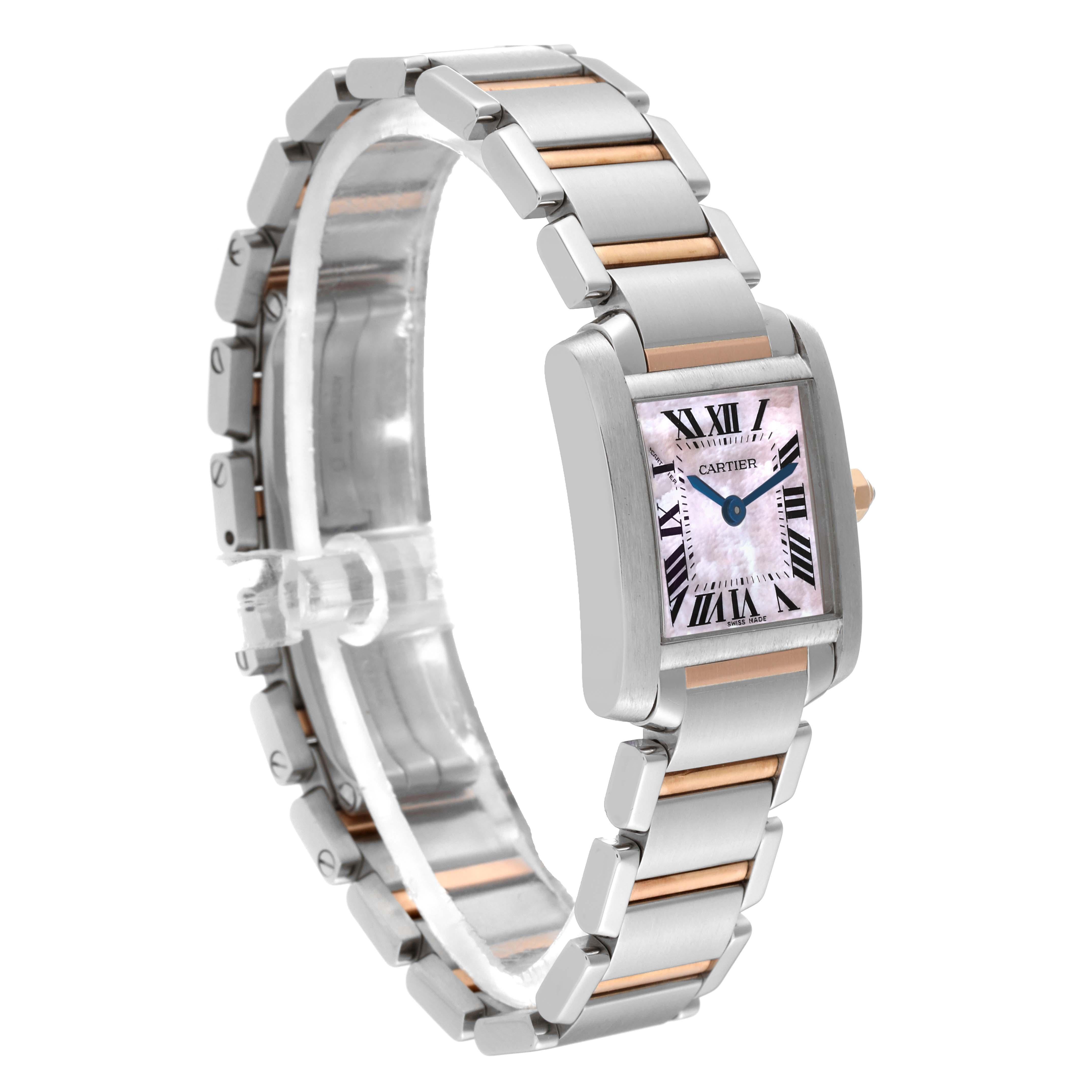Cartier Tank Francaise Steel Rose Gold Mother of Pearl Ladies Watch W51027Q4 1