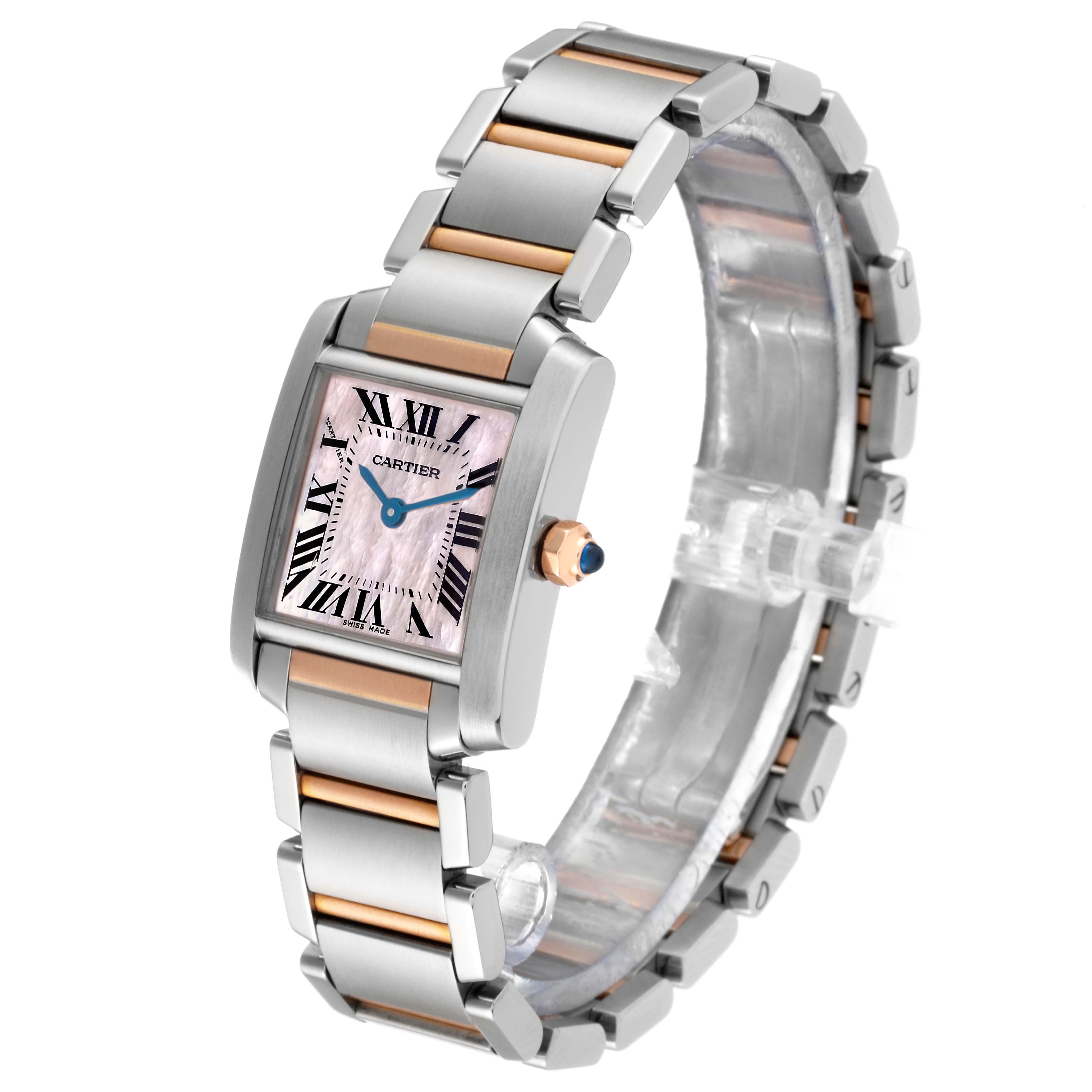Cartier Tank Francaise Steel Rose Gold Mother of Pearl Ladies Watch W51027Q4 3
