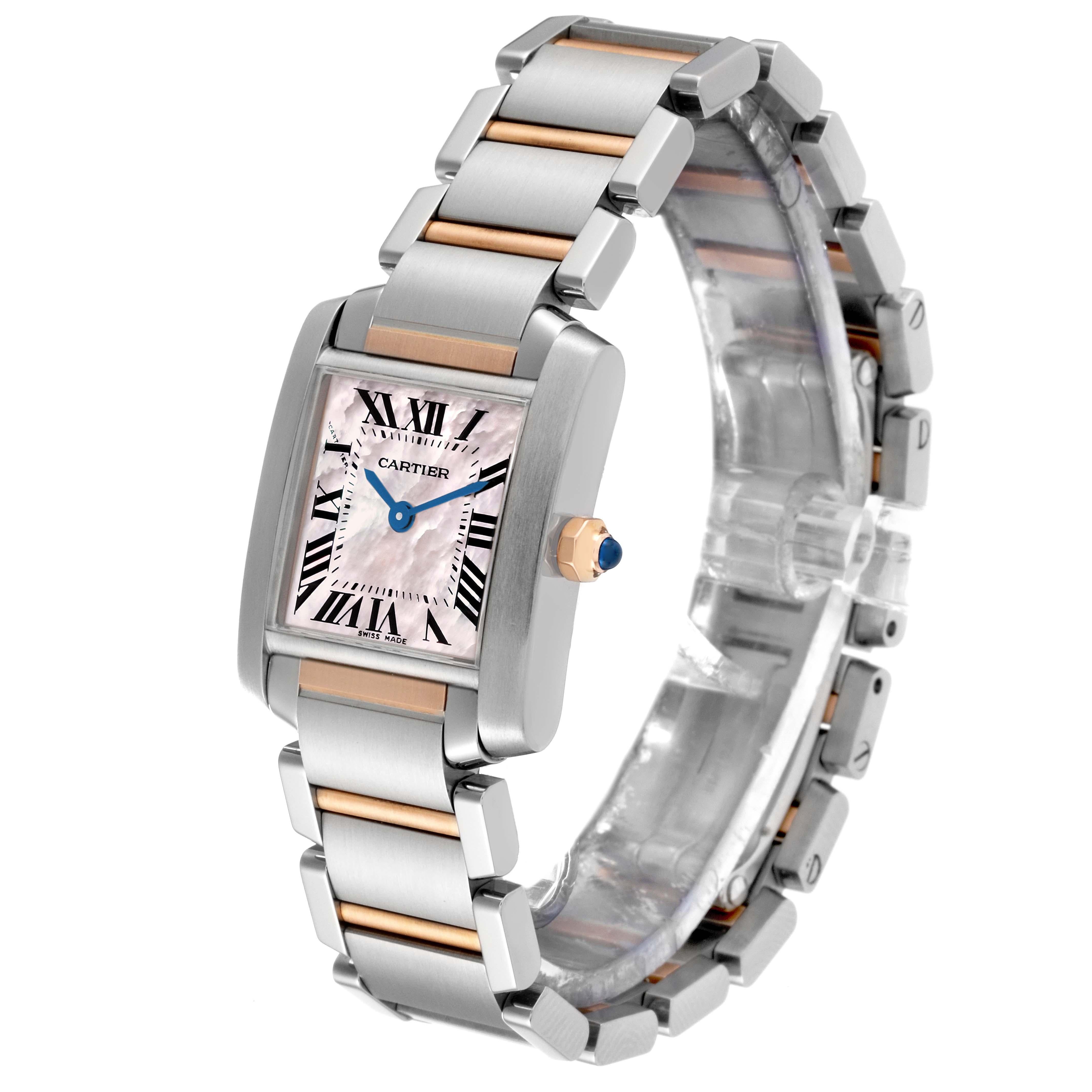 Cartier Tank Francaise Steel Rose Gold Mother of Pearl Ladies Watch W51027Q4 5