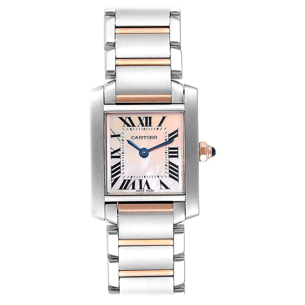 Cartier Tank Francaise Steel Rose Gold Mother of Pearl Watch W51027Q4