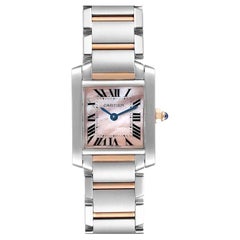 Cartier Tank Francaise Steel Rose Gold Mother of Pearl Watch W51027Q4